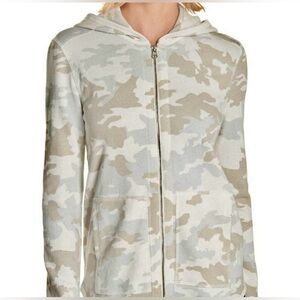 ATM Hoodie Sweatshirt Womens S Camo Full Zip French Terry Pockets Lightweight